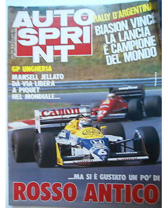 Auto Sprint   n.33  11/17 ago   1987   Lancia-Biasion-Mansell-Piquet   [SR]