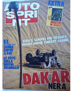 Auto Sprint   n.4  21/27 genn  1986   Dakar-Morte ThierrySabine-Senna- F.1  [SR]