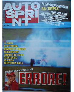 Auto Sprint   n.41  9/15ott   1984  Prost-Lauda-Ferrari.Opel Kadett      [SR]