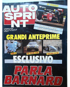 Auto Sprint   n.46  10/16 nov  1987    Poster Ferrari di Berger- Barnard   [SR]