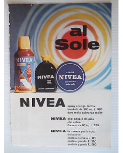 P63 .001  Pubblicita' Advertising Nivea-crema- spray-olio di noce 1963  Clipping