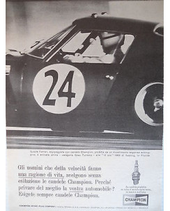 P63 .006  Pubblicita' Advertising Champino candele per auto  1963  Clipping