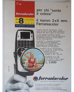 P63 .007 Pubblicita' Advertising Ferraniacolor pellicola cinepresa 1963 Clipping