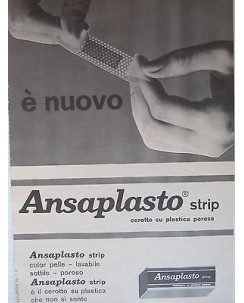 P63 .010  Pubblicita' Advertising Ansaplasto cerotti plast.porosa 1963  Clipping