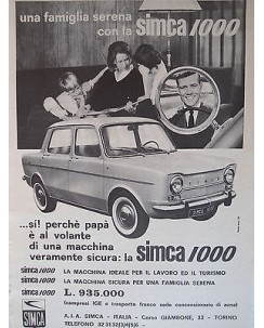 P63 .011  Pubblicita' Advertising  SIMCA automobili  1963  Clipping