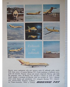 P63 .015  Pubblicita' Advertising  Boeing 727 aereoplani  1963  Clipping