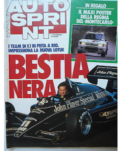 Auto Sprint   n.7  12/18 feb  1985   Poster Peugeot 205 T16-Lotus-Porsche   [SR]
