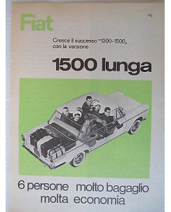 P63 .016  Pubblicita' Advertising Fiat 1500-1300 automobili  1963  Clipping