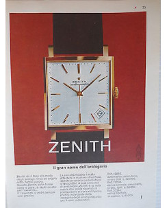 P63 .017  Pubblicita' Advertising Zenith orologeria   1963  Clipping