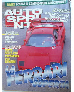 Auto Sprint   n.8  21/27feb  1986    Ferrari-Osella-Onyx-Zakspeed- F40  [SR]