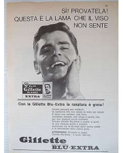 P63 .020  Pubblicita' Advertising  Gilette Blu-extra lamette  1963  Clipping
