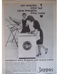 P63 .021  Pubblicita' Advertising Zoppas lavatrice  1963  Clipping