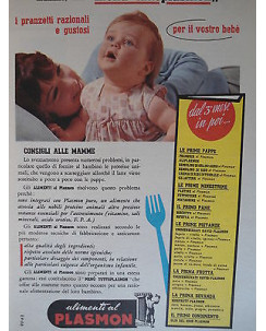 P63 .023  Pubblicita' Advertising  Plasmon alimenti per bambini  1963  Clipping