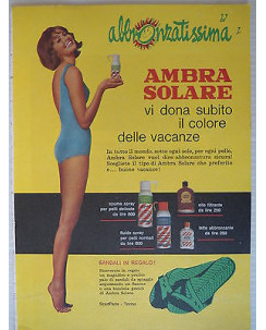 P63 .024  Pubblicita' Advertising Anbra Solare crema,spray,olio 1963 Clipping