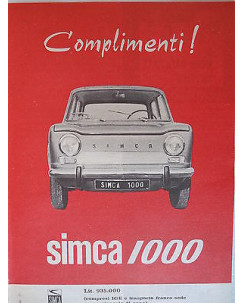 P63 .026  Pubblicita' Advertising SIMCA automobili  1963  Clipping