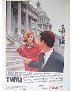 P63 .029  Pubblicita' Advertising  TWA linea aerea 1963  Clipping