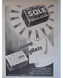 P63 .034  Pubblicita' Advertising Sole sapone per biancheria  1963  Clipping