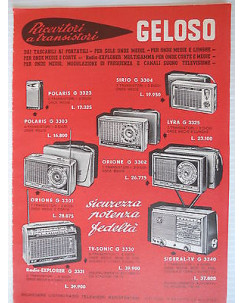 P63 .035  Pubblicita' Advertising Gelosoricevitori a transitori 1963  Clipping