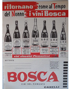 P63 .039  Pubblicita' Advertising Bosca vini  1963  Clipping