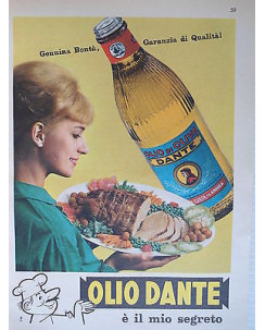 P63 .040  Pubblicita' Advertising  Olio Dante olio d'oliva 1963  Clipping