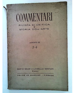 Commentari Anno II n. 3-4 luglio dicembre 1951 Le Monnier FF02 [RS]
