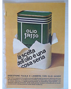 P64.004  Pubblicita' Advertising Sasso olio da cucina 1964 Clipping