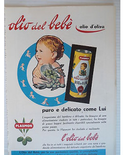 P64.007  Pubblicita' Advertising  Plasmon olio del bebe' 1964 Clipping