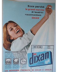 P64.009  Pubblicita' Advertising Dixan detersivo per lavatrice 1964 Clipping