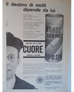 P64.012   Pubblicita' Advertising Cuore olio di mais 1964 Clipping