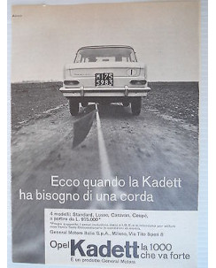 P64.021  Pubblicita' Advertising Opel Kadett automobili 1964 Clipping