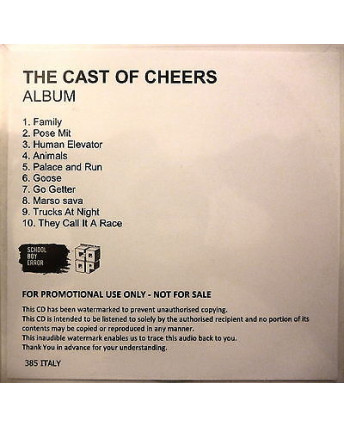 CD08 41 THE CAST OF CHEERS: Album, CD contenente 10 brani, SCHOOL BOY ERROR