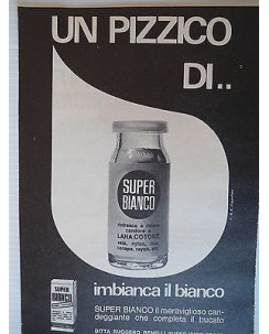 P64.023 Pubblicita' Advertising  Super Bianco candeggiante  bucato 1964 Clipping