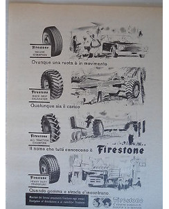 P64.024  Pubblicita' Advertising Firestone  pneumatici vari 1964 Clipping