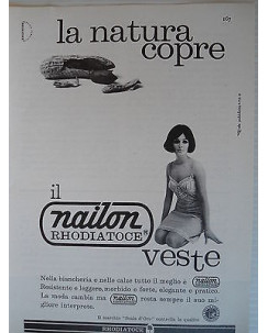 P64.033 Pubblicita' Advertising Nailon rhodiatoce biancheria,calze 1964 Clipping