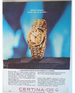 P64.035  Pubblicita' Advertising Certina orologeria 1964 Clipping
