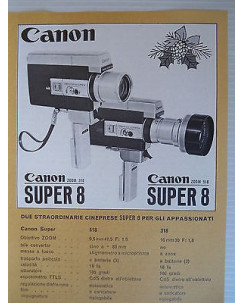 P64.036  Pubblicita' Advertising  Canon cineprese super 8 1964 Clipping