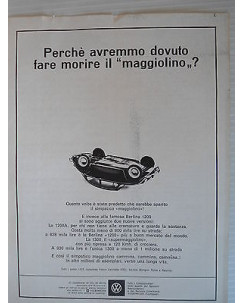 P64.041  Pubblicita' Advertising  Volkswagen maggiolino automobili 1964 Clipping
