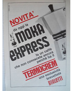 P65.010  Pubblicita' Advertising Bialetti moka express 1965  Clipping