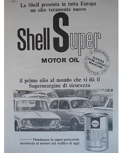 P65.023  Pubblicita' Advertising Shell olio per motori  1965  Clipping