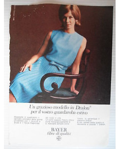 P66.001  Pubblicita' Advertising  Dralon Bayer fibre di qualita'  1966  Clipping