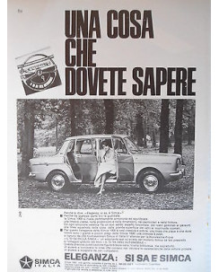 P66.037  Pubblicita' Advertising  Simca Eleganza automobili  1966  Clipping
