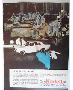 P66.041  Pubblicita' Advertising  Opel Kadett1000 automobili  1966  Clipping