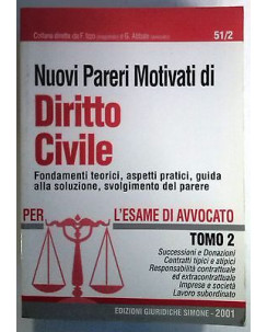 Diritto Civile L'Esame di Avvocato Tomo 2 Ed. Simone 2001 A31