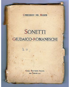 Crescenzo Del Monte: Sonetti Giudaico-Romaneschi 1a ed. Israel 1927 A22