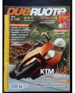 Due Ruote n. 36 apr 2008 - KTM RC8, Suzuki GSX-R 600, Triumph Speed Triple...