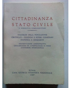 Cittadinanza Stato Civile ed. Stamperia Nazionale 1987 [SR] A64