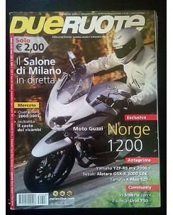 Due Ruote n. 8 dic 2005 - Moto Guzzi Norge 1200, Yamaha YZF-R6, Suzuki Alstare..