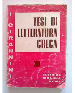 Virgilio Corrente: Tesi di Letteratura Greca Ed Ciranna A14 [SR]