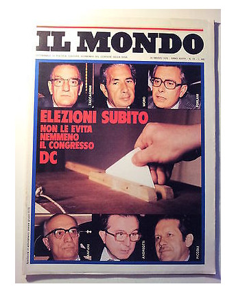 Il Mondo n. 13 25 mar 1976 * Elezioni: Moro, Zaccagnini, Forlani, Andreotti FF08