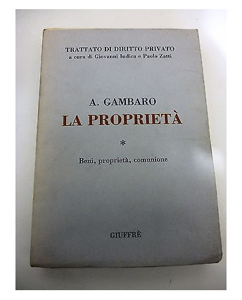 A. GAMBARO: La proprietà "beni, proprietà comunione", 1990 GIUFFRE' EDITORE A86